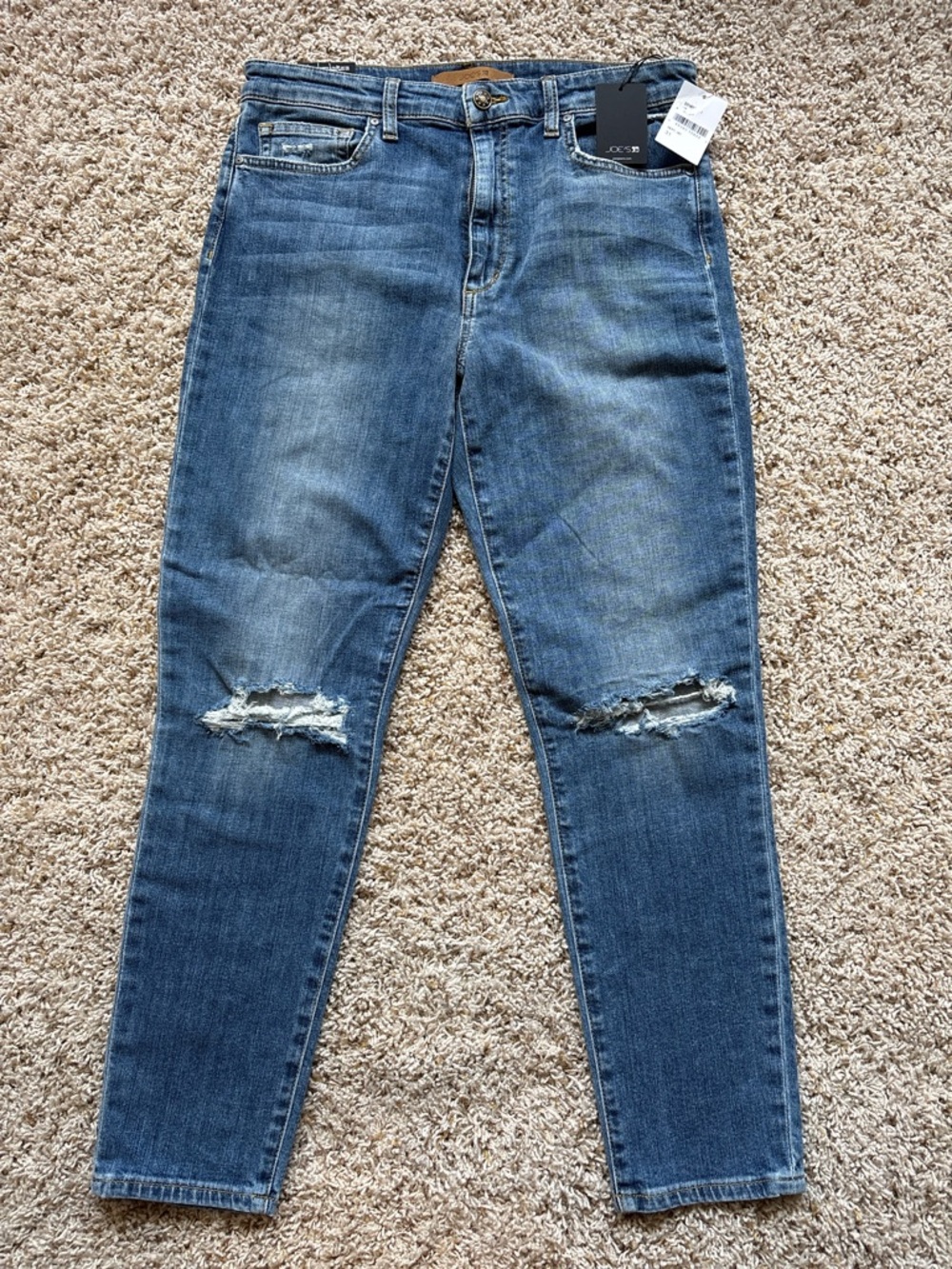 Joe's Jeans High Rise Skinny Distressed Blue Jeans 31 NWT